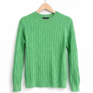 Banana Republic Bright Green Cable Knit Crewneck Sweater filpucci